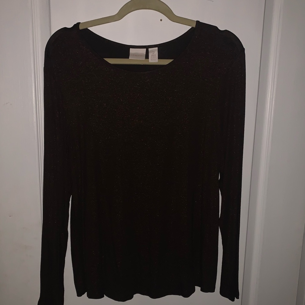 EUC Chico’s Brown Shimmering shirt size 2